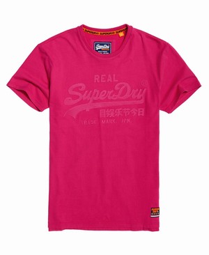 Superdry Vintage Logo Box Fit Applique Férfi Pólók Rózsaszín | XDZCH0169